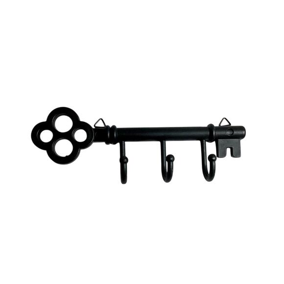 Classic Key Design Wall Mounted Hook Rack with 3 Hooks - Picture 1 of 4